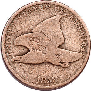 1858 Flying Eagle Cent, Small Letters CIRC Main Image