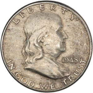 1948-D Franklin Half Dollar AU50 Main Image