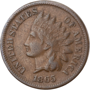 1865 Indian Head Cent, Variety 3 Main Image