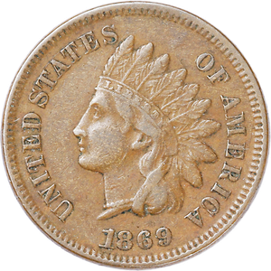 1869 Indian Head Cent, Variety 3 Main Image