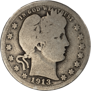 Quarter Dollar - Barber - 1913 CIRC Main Image