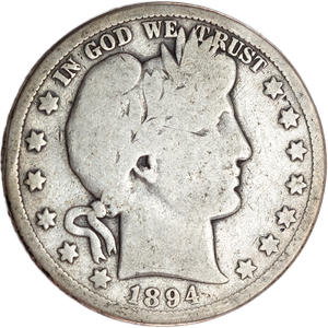 1894-S Barber Silver Half Dollar Main Image