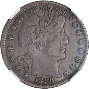 1898 Barber Silver Half Dollar Main Image