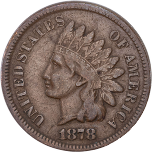 1878 Indian Head Cent, Variety 3, Bronze Main Image