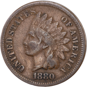 1880 Indian Head Cent, Variety 3, Bronze Main Image