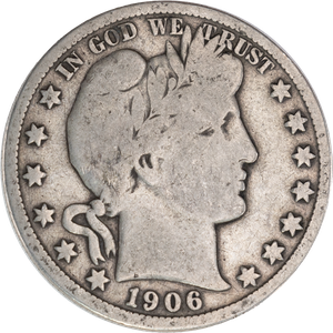 1906-S Barber Silver Half Dollar Main Image