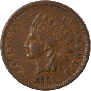 1881 Indian Head Cent, Variety 3, Bronze Main Image