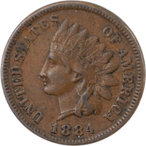 1884 Indian Head Cent, Variety 3, Bronze Main Image