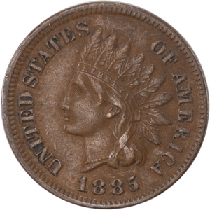 1885 Indian Head Cent, Variety 3, Bronze Main Image