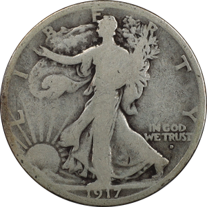 1917-D Liberty Walking Half Dollar, Obverse Main Image