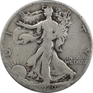 1920-D Liberty Walking Silver Half Dollar Main Image