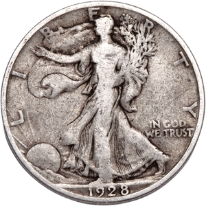 1928-S Liberty Walking Half Dollar VG Main Image