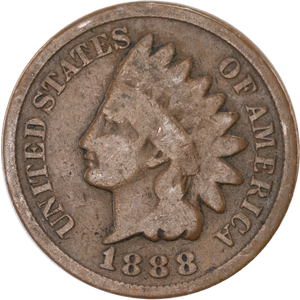 1888 Indian Head Cent, Variety 3, Bronze Main Image