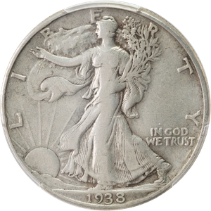 1938-D Liberty Walking Silver Half Dollar Main Image