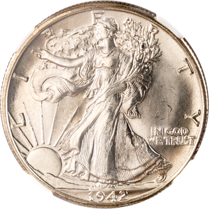 1942-D Liberty Walking Silver Half Dollar Main Image