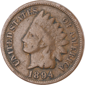 1894 Indian Head Cent, Variety 3, Bronze Main Image