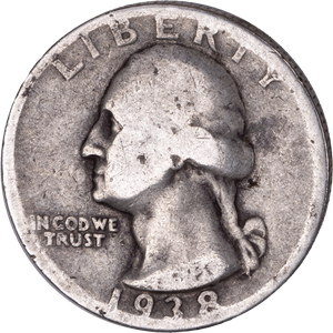 1938-S Washington Silver Quarter CIRC Main Image