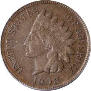 1908-S Indian Head Cent, Variety 3, Bronze Main Image