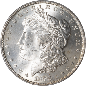1878 Morgan Silver Dollar, 8 Tail Feathers MS63 Main Image