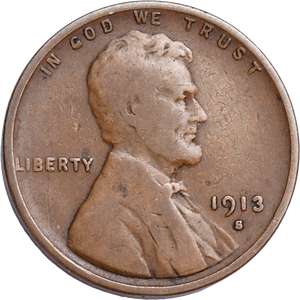 1913-S Lincoln Head Cent VG Main Image