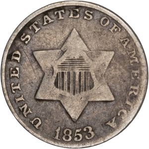 Three Cent - Silver - 1853 CIRC Main Image