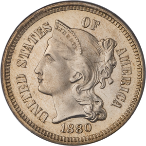 1880 Nickel Three-Cent Piece Main Image