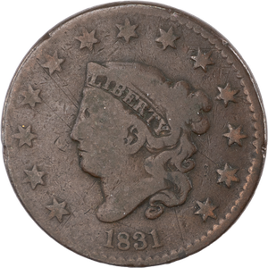 1831 Liberty Head Large Cent, Large Letters Main Image