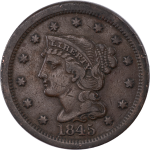 1845 Braided Hair Large Cent Main Image