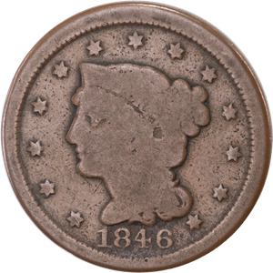 1846 Braided Hair Large Cent, Medium Date Main Image