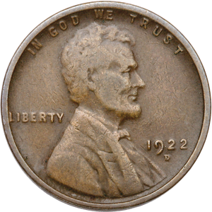 1922-D Lincoln Head Cent, Very Good Main Image