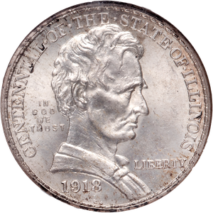 1918 Illinois Centennial Silver Half Dollar Main Image
