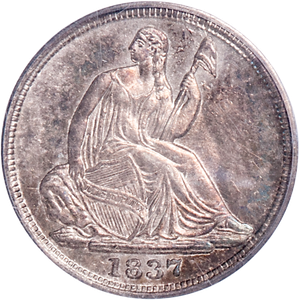 1837 Liberty Seated Silver Half Dime, No Stars, Small Date Main Image