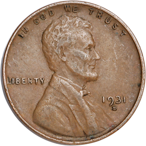 1931-D Lincoln Head Cent, Very Fine Main Image
