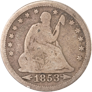 1853 Liberty Seated Silver Quarter, Arrows and Rays Main Image