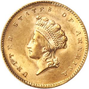 1855 Gold Indian Head, Small Head, Type 2 Main Image