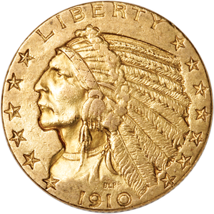 1910 Indian Head $5 Gold Main Image