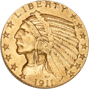 1911 Indian Head $5 Gold Main Image