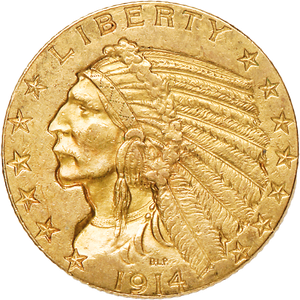 1914 Indian Head $5 Gold Main Image