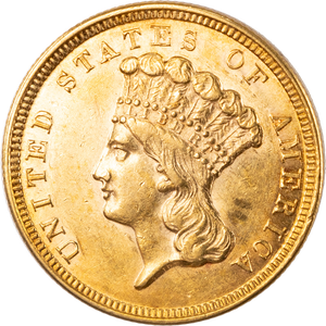 1854 Gold $3 Indian Head            BL58 Main Image