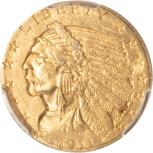 1911 Indian Head Gold Quarter Eagle Main Image
