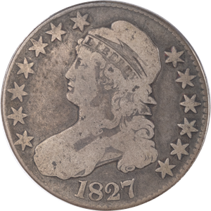 1827 Capped Bust Silver Half Dollar, Square Base 2 Main Image