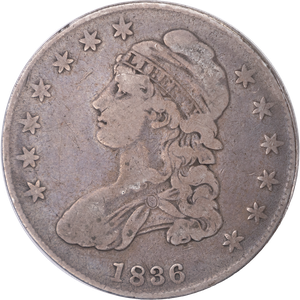 1836 Capped Bust Silver Half Dollar, Lettered Edge Main Image