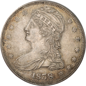 1838 Capped Bust Silver Half Dollar, Variety 3 Main Image