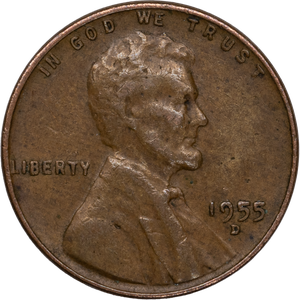 1955-D Lincoln Head Cent CIRC Main Image