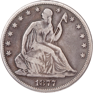 1877 Liberty Seated Half Dollar VG Main Image