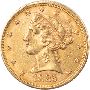 1885 Liberty Head $5 Gold Main Image