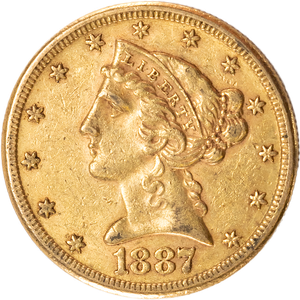 1887-S Liberty Head $5 Gold Main Image