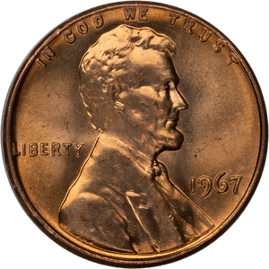 1967 Lincoln Head Cent MS60 Main Image