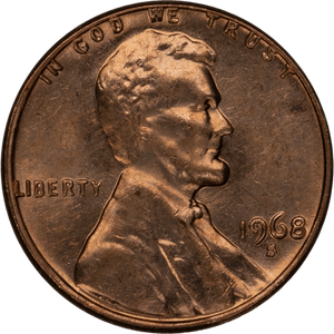 1968-S Lincoln Head Cent MS60 Main Image