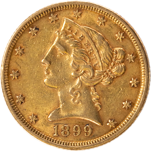 1899 Liberty Head $5 Gold Main Image